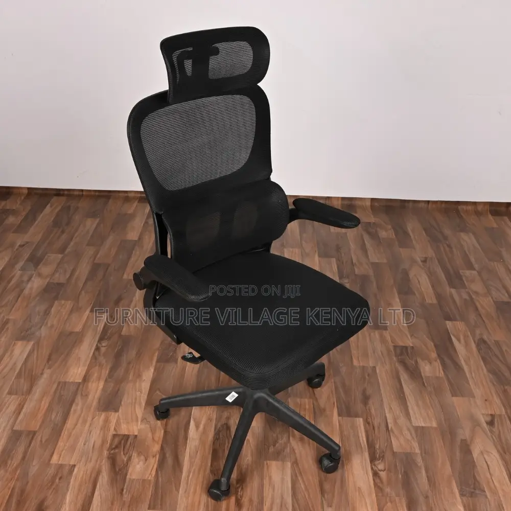 Office Chair;Black Swivel Office Chair With Neck Rest