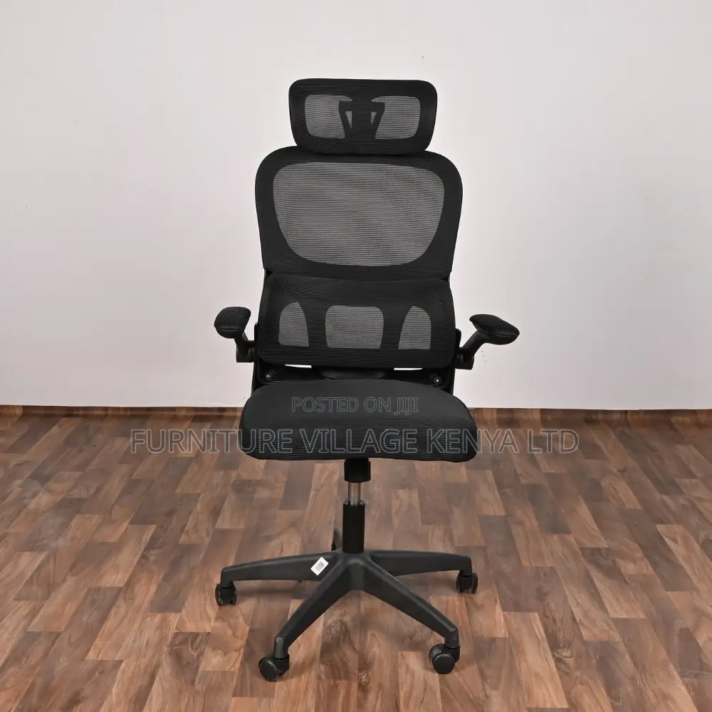 Office Chair;Black Swivel Office Chair With Neck Rest