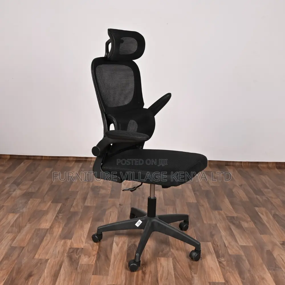 Office Chair;Black Swivel Office Chair With Neck Rest