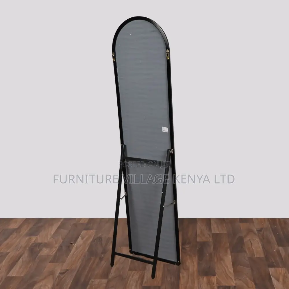 Dressing Mirror; Long Black Rectangular Mirror With Stand