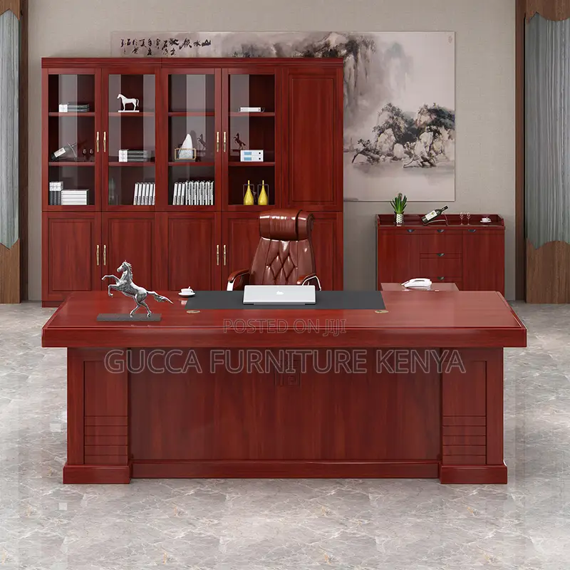 180cm Corporate Mahogany L-Shaped Desk