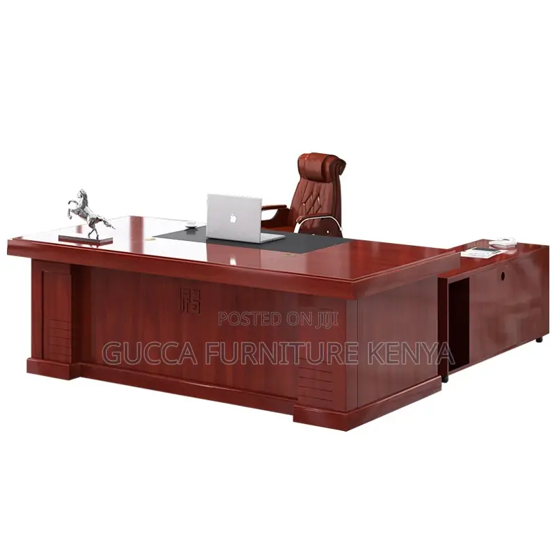 180cm Corporate Mahogany L-Shaped Desk