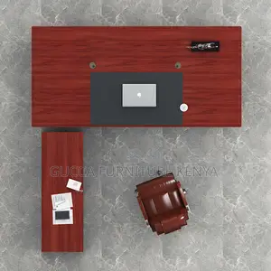 180cm Corporate Mahogany L-Shaped Desk