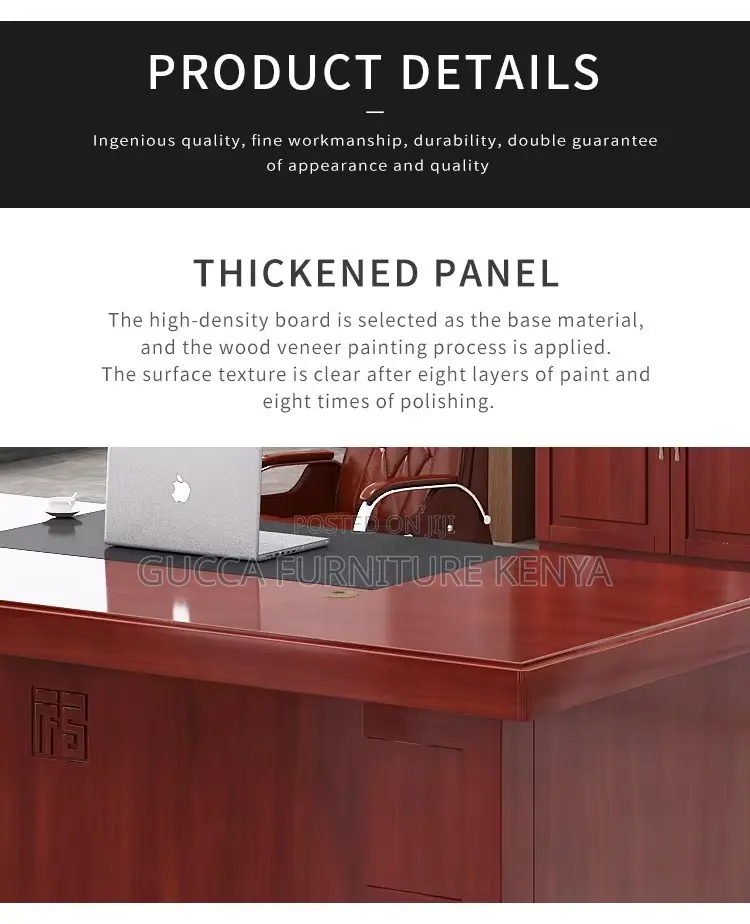 180cm Corporate Mahogany L-Shaped Desk