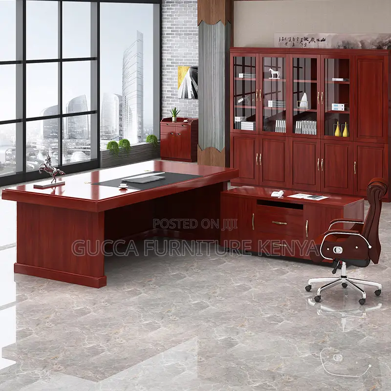 180cm Corporate Mahogany L-Shaped Desk