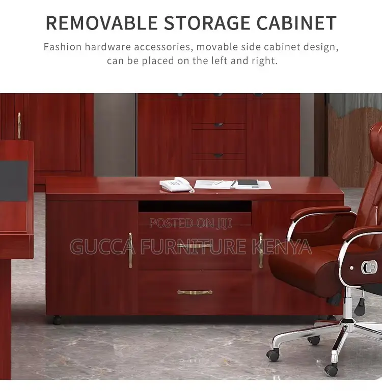 180cm Corporate Mahogany L-Shaped Desk