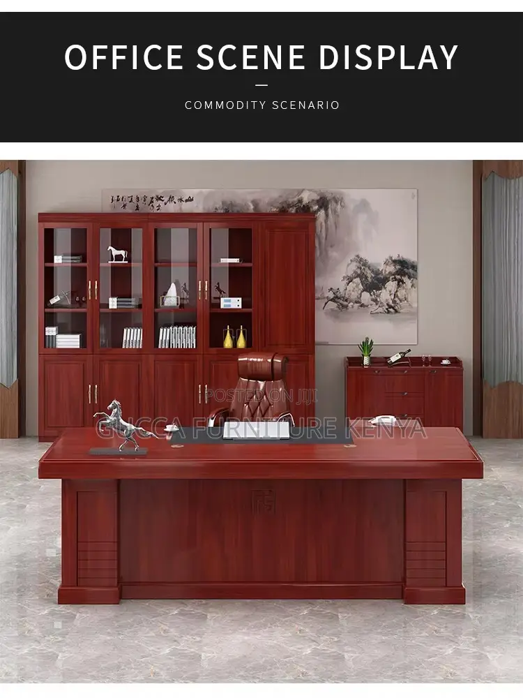 180cm Corporate Mahogany L-Shaped Desk