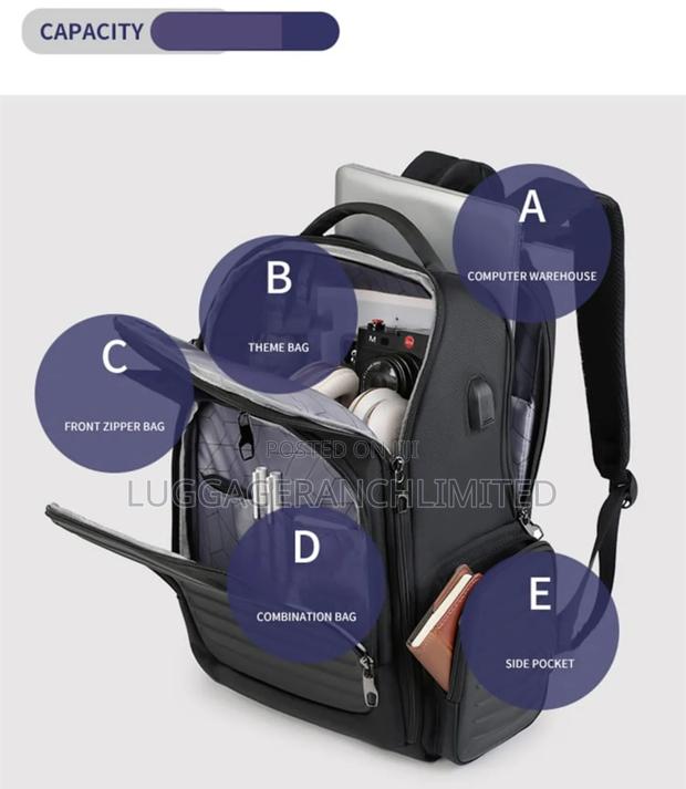 Ponasoo 5233 Black Executive Backpack - thumbnail 3