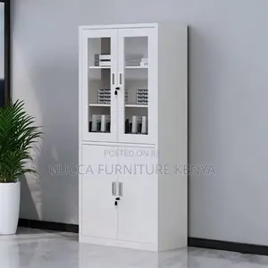 Four-Door Filing Cabinet With Glass Doors