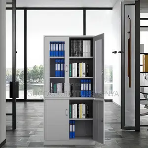 Four-Door Filing Cabinet With Glass Doors
