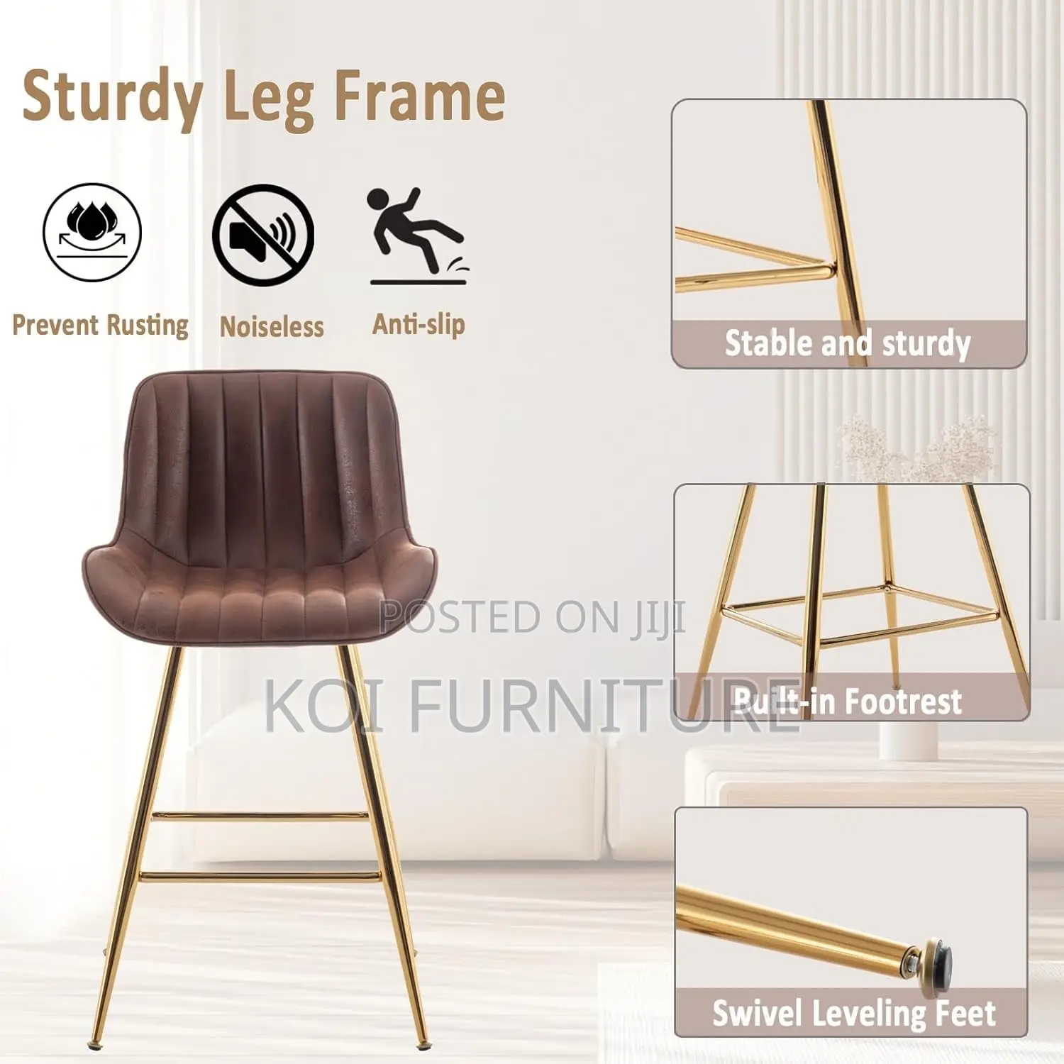 Barstools; Non Adjustable Elegance Touch Home Counter Barstool