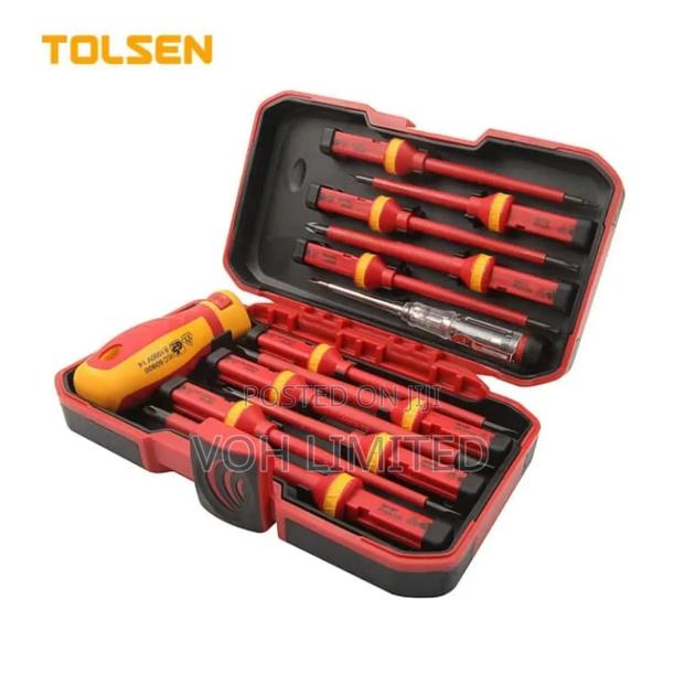 Tolsen 13-Piece Interchangeable Vde Insulated Screwdriver Set.