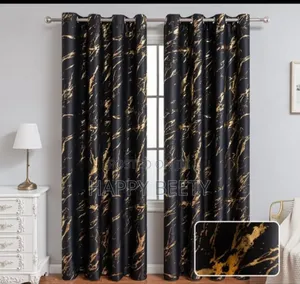 *Marble Gold Ready-Made Curtains