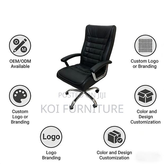 Office Chairs; Leather Executive Ceo Recliner Office Seat - thumbnail 2