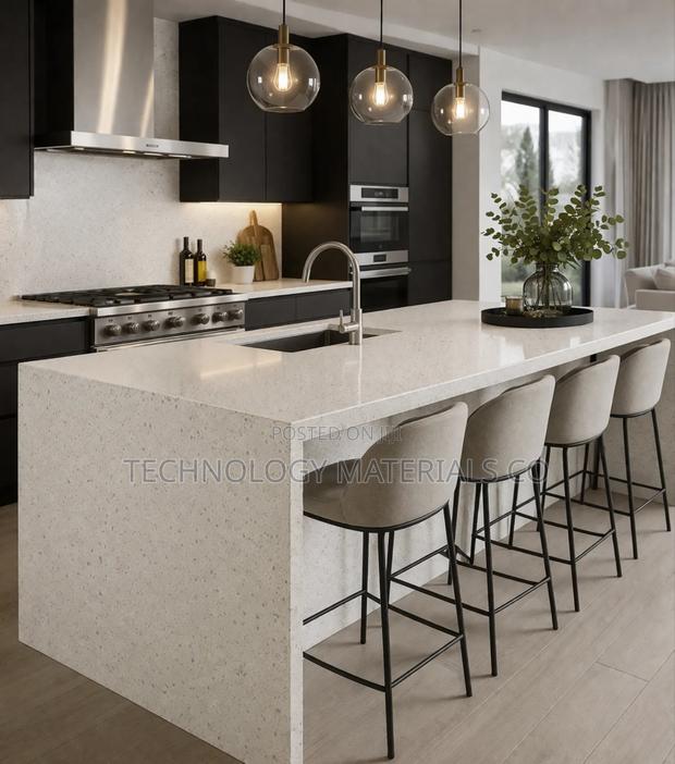 Modern White Quartz Countertops – Sleek, Durable Elegant Finish - main view