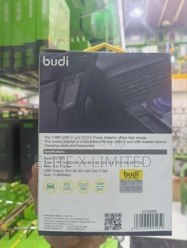 Budi 118w Car Charger - thumbnail 2