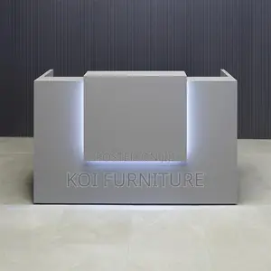 Reception Desk; 1600mm White Warm Welcoming Reception Desk Table