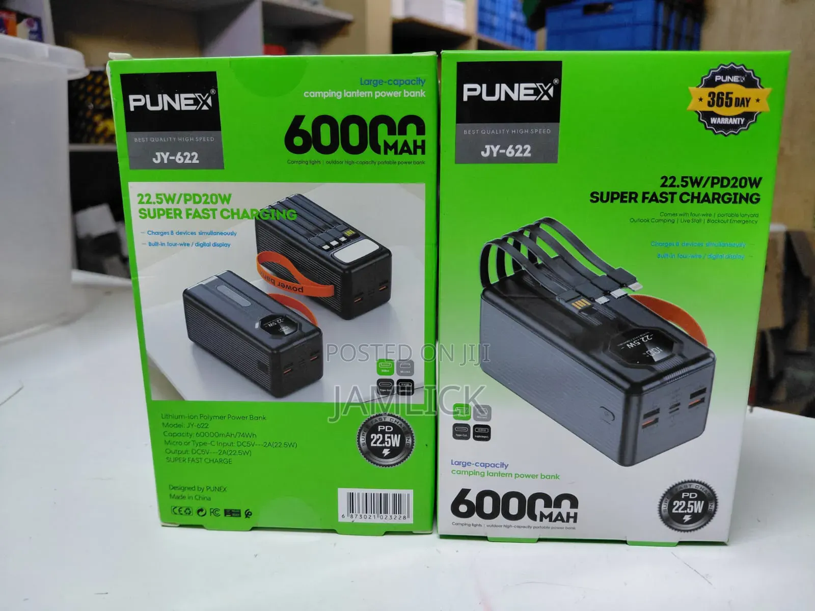 Punex Jy 622 Power Bank 60000mah High Capacity
- Aw