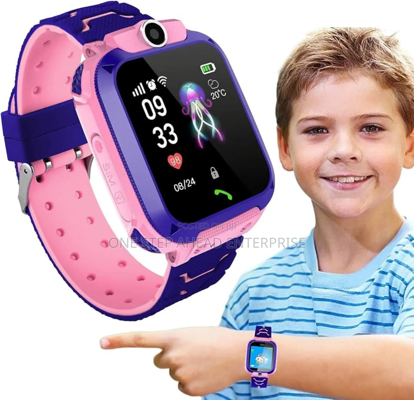 Pink Kids Smart Watch Brandnew Waterproof