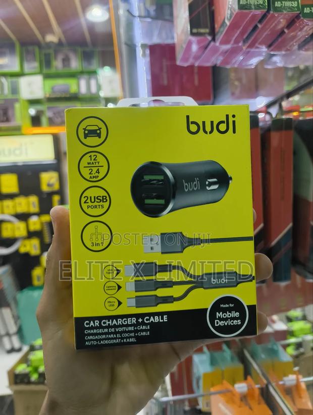 Budi 12w Car Charger + Cable