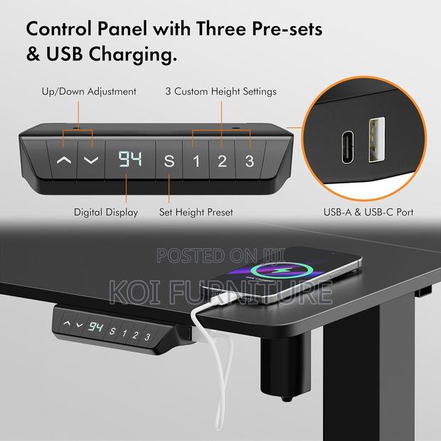 Office Desk; 1.4m Modular Advanced Crafted Adjustable Electric Desk - thumbnail 4