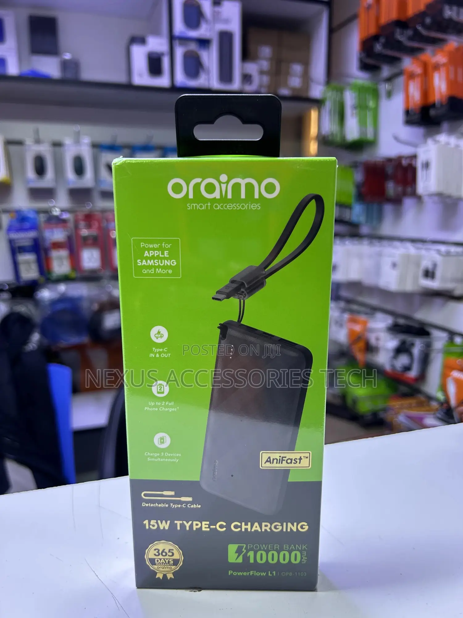 Oraimo Powerflow L1 10000mah Power Bank Opb-1103 Fast Charging
