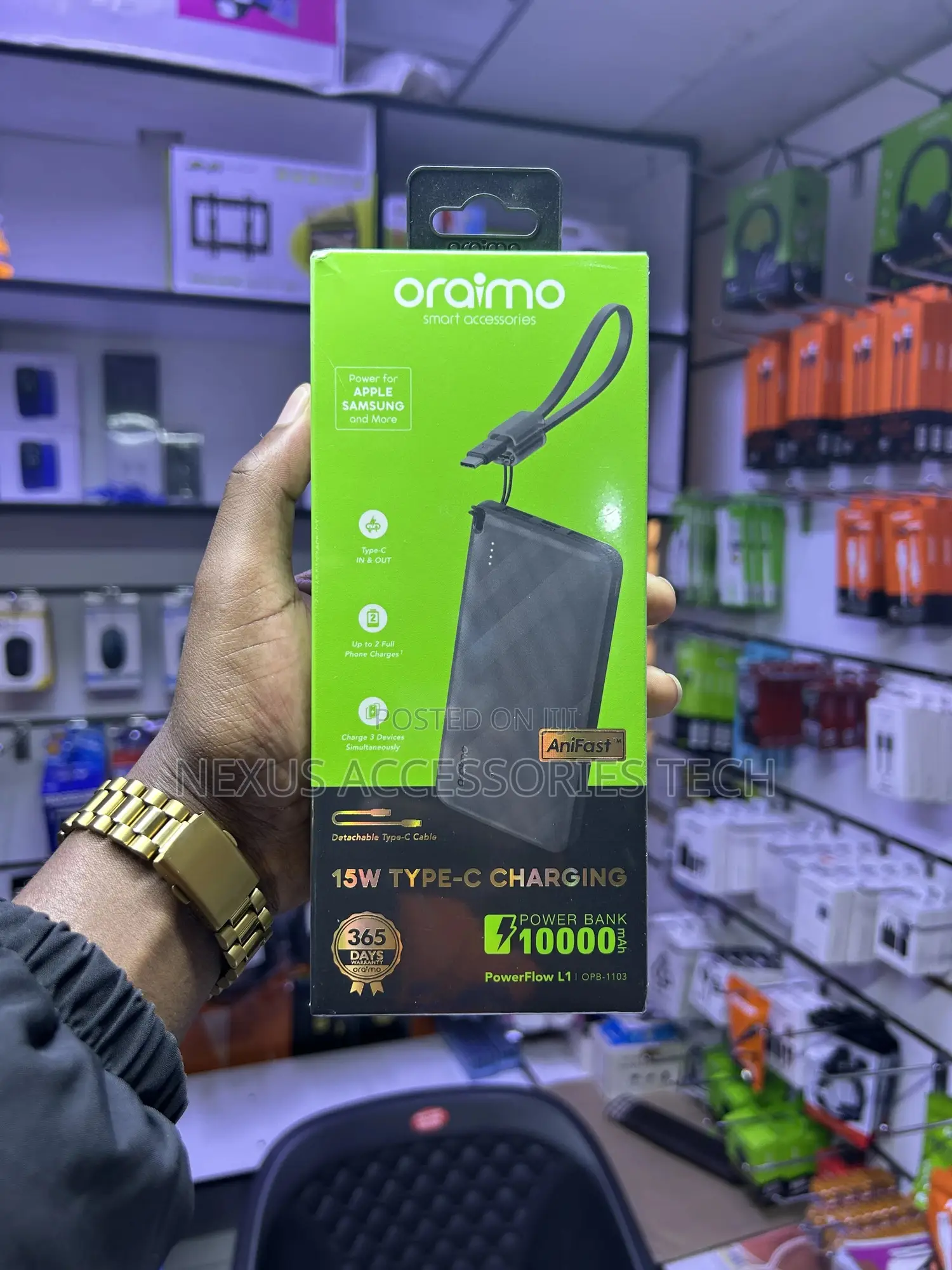 Oraimo Powerflow L1 10000mah Power Bank Opb-1103 Fast Charging