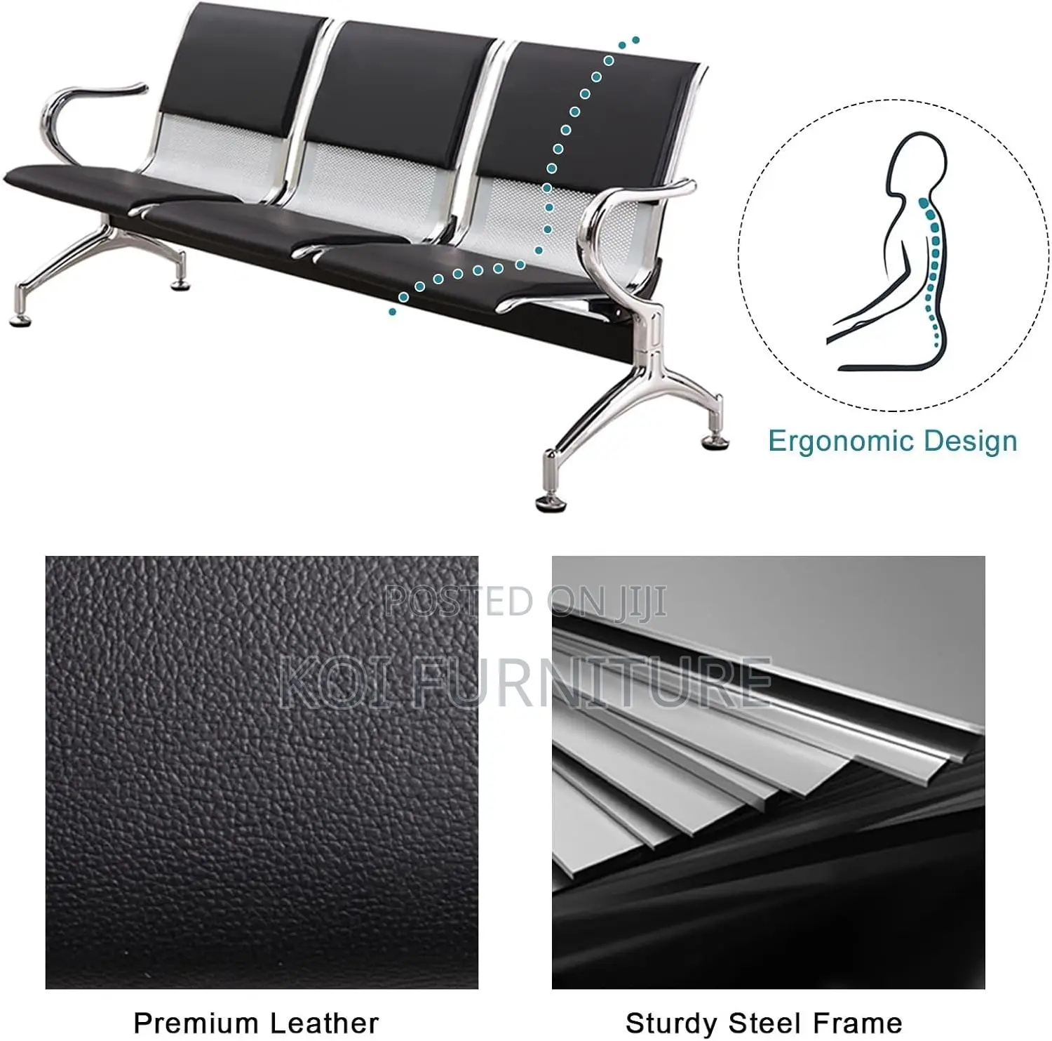Office Bench; Comfortable Three Seaters Office Reception Stable Bench