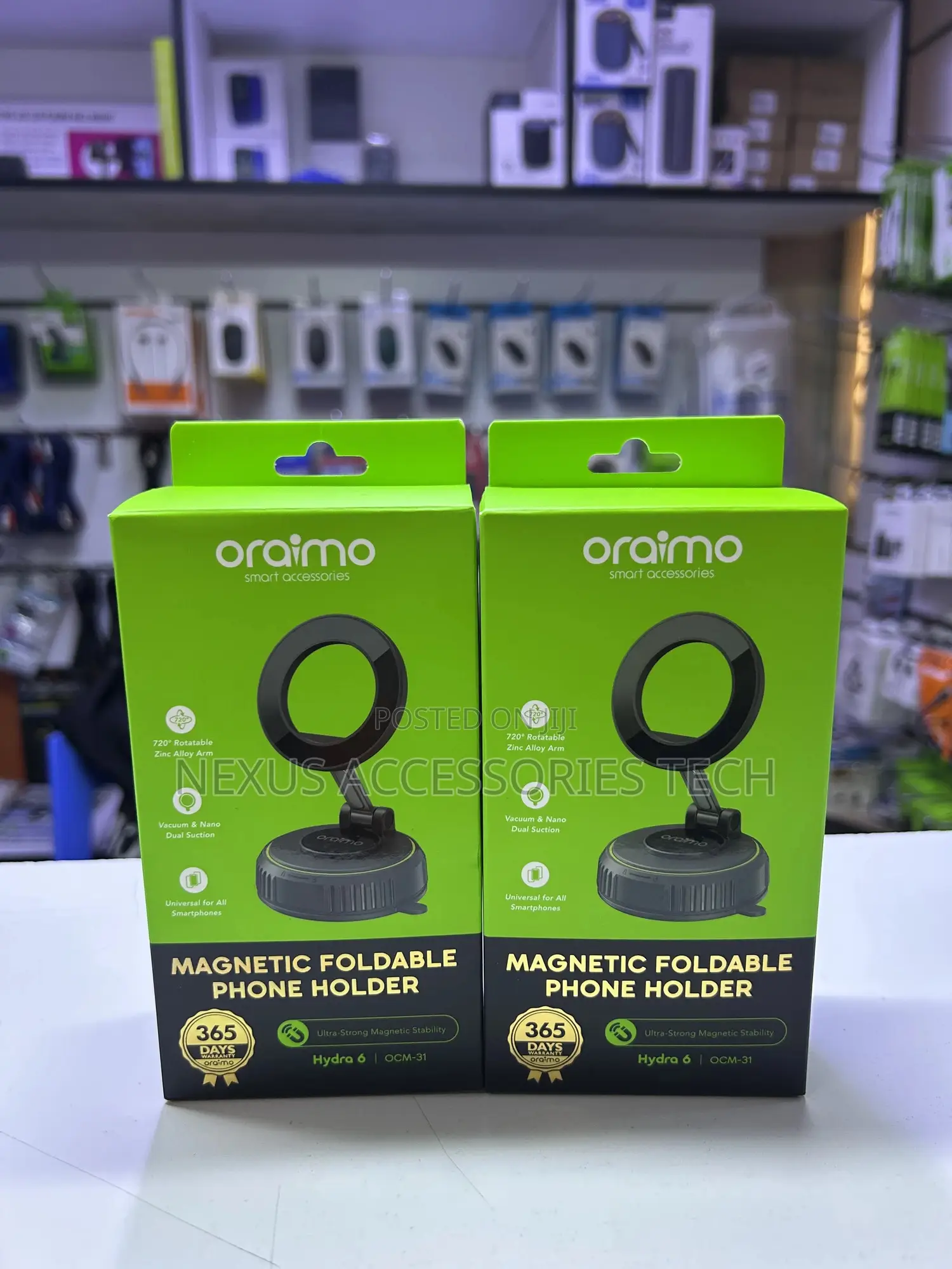 Oraimo Magnetic Foldable Phone Holder Hydro 6 Ovm-31 Car Mount Stand