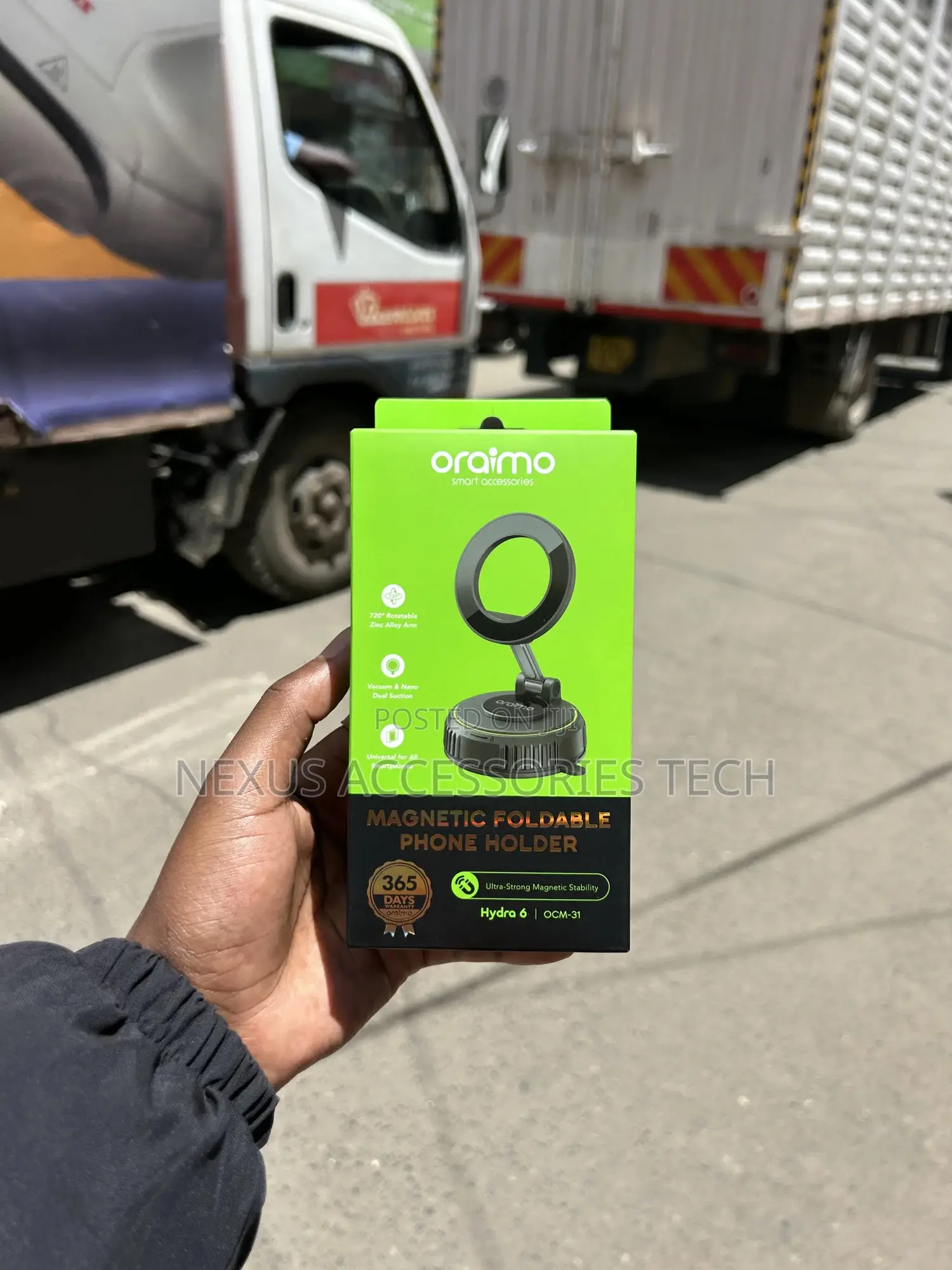 Original Oraimo Ovm-31 Magnetic Car Phone Holder Hydro 6 Foldable 360°