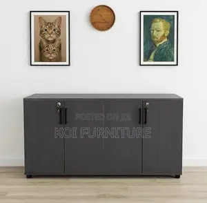 Office Cabinet; Four Doors Wooden Executive Storage Cabinet Credenza