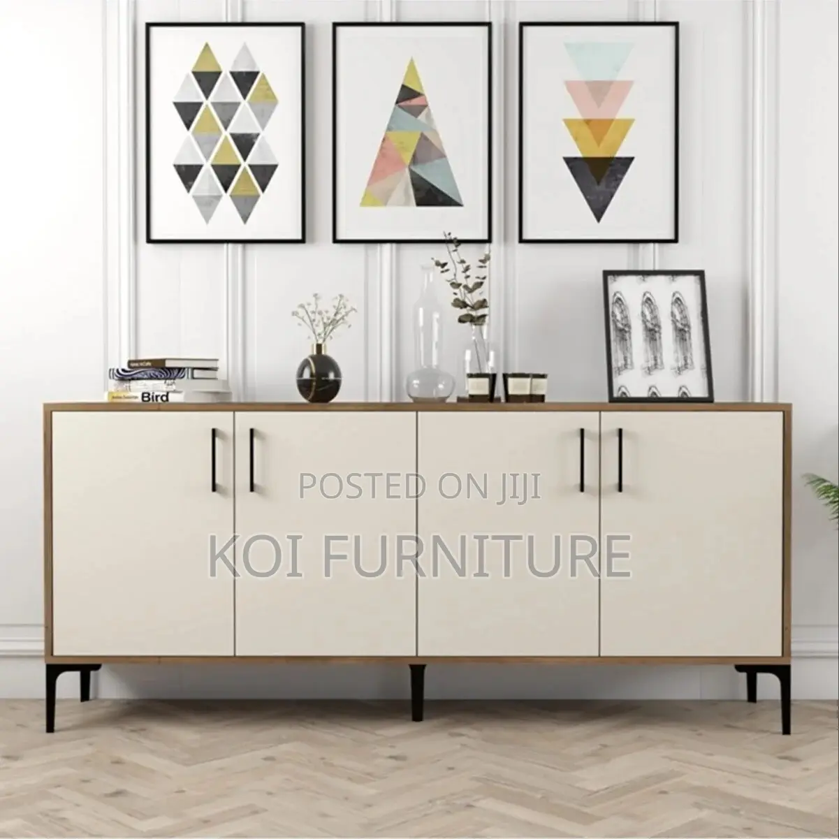 Office Cabinet; Four Doors Wooden Executive Storage Cabinet Credenza