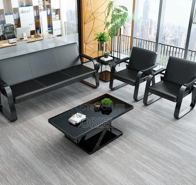 Office Waiting Bench : 5-Seater Heavyduty Frame Office Reception Bench