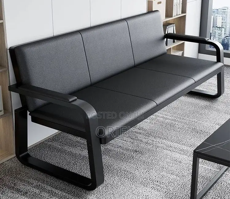 Office Waiting Bench : 5-Seater Heavyduty Frame Office Reception Bench