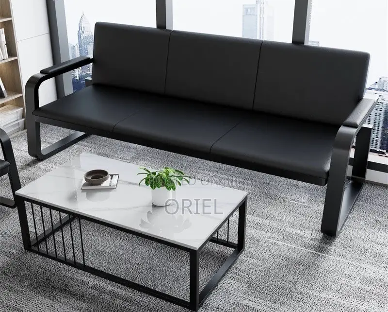 Office Waiting Bench : 5-Seater Heavyduty Frame Office Reception Bench