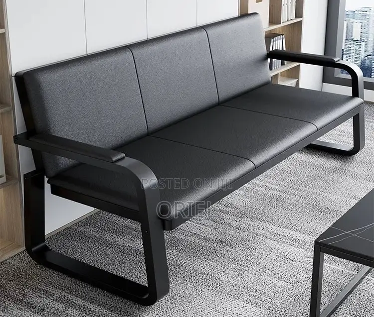 Office Waiting Bench : 5-Seater Heavyduty Frame Office Reception Bench