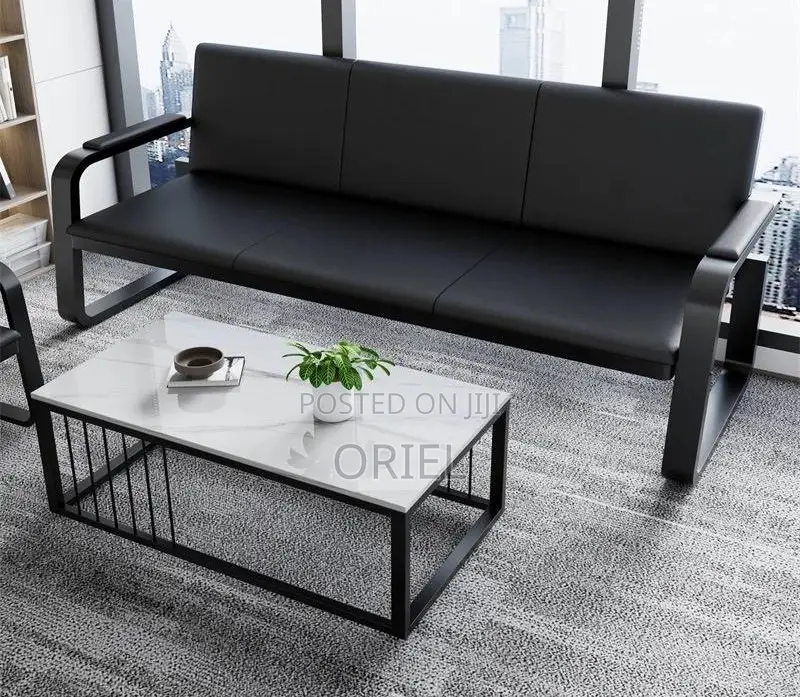 Office Waiting Bench : 5-Seater Heavyduty Frame Office Reception Bench