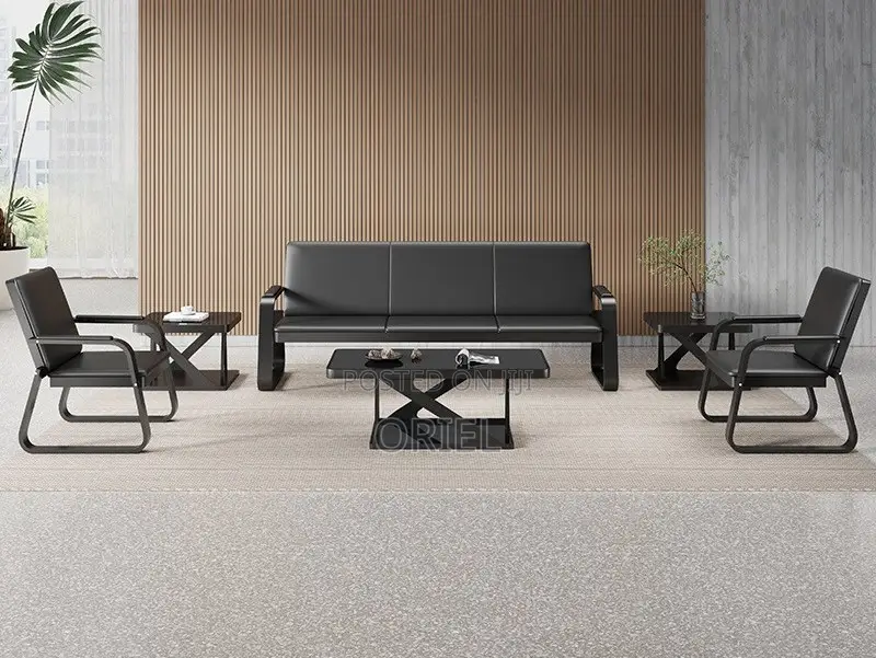 Office Waiting Bench : 5-Seater Heavyduty Frame Office Reception Bench