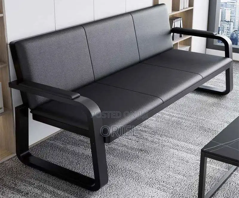 Office Waiting Bench : 5-Seater Heavyduty Frame Office Reception Bench