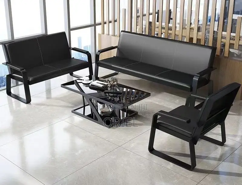 Office Waiting Bench : 5-Seater Heavyduty Frame Office Reception Bench