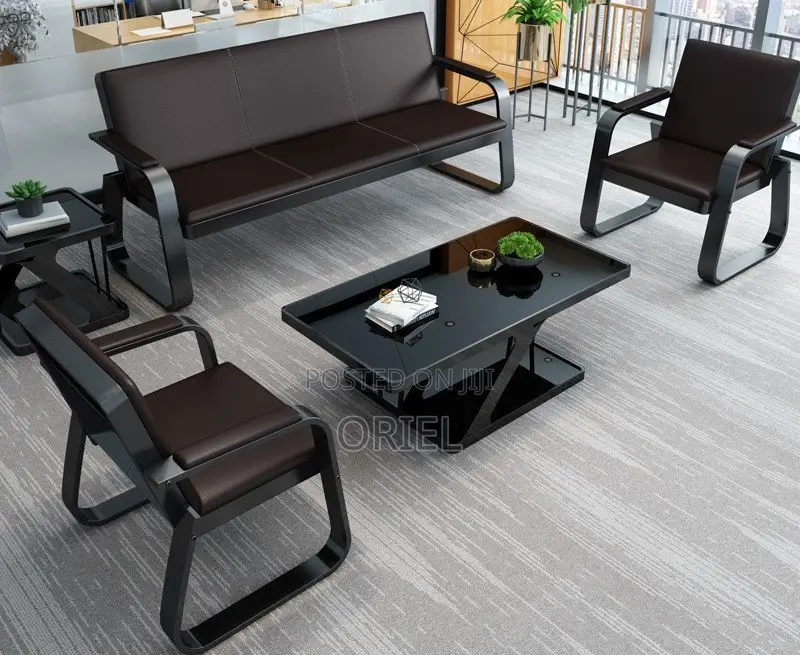 Office Waiting Bench : 5-Seater Heavyduty Frame Office Reception Bench