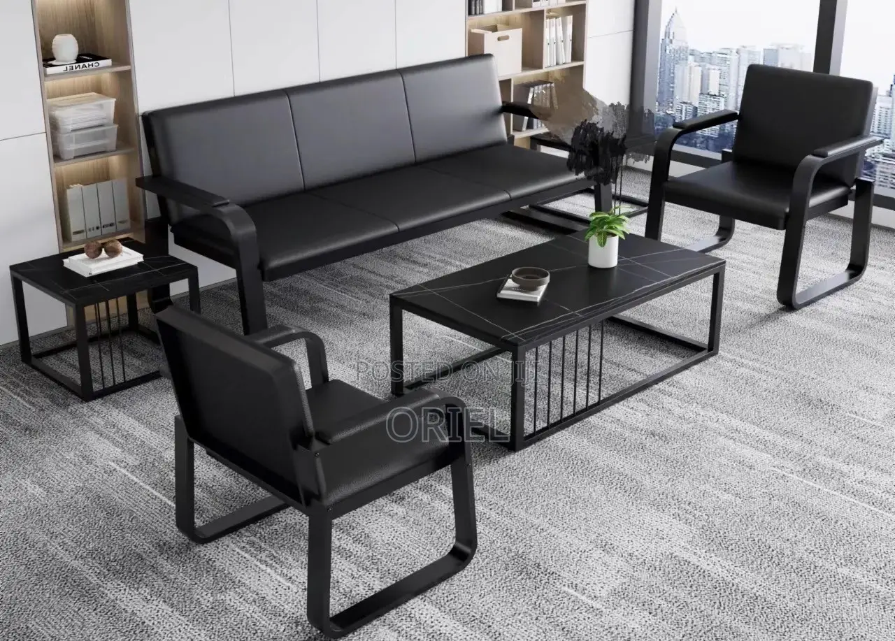 Office Waiting Bench : 5-Seater Heavyduty Frame Office Reception Bench