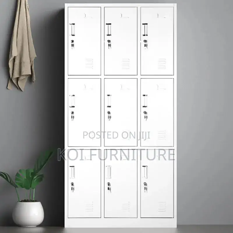 Office Cabinet; Ideal Nine Lockers Featuring Executive Filing Cabinet