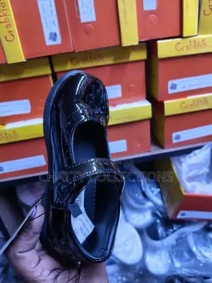 Girls Black Crab Kids Girls School Shoes Size 25 to 36