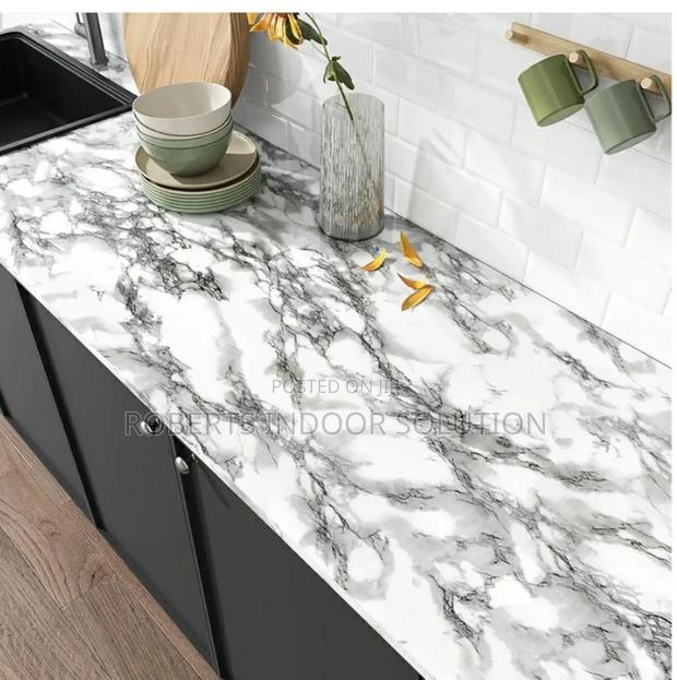 Black and White Marble Contact Paper - main view
