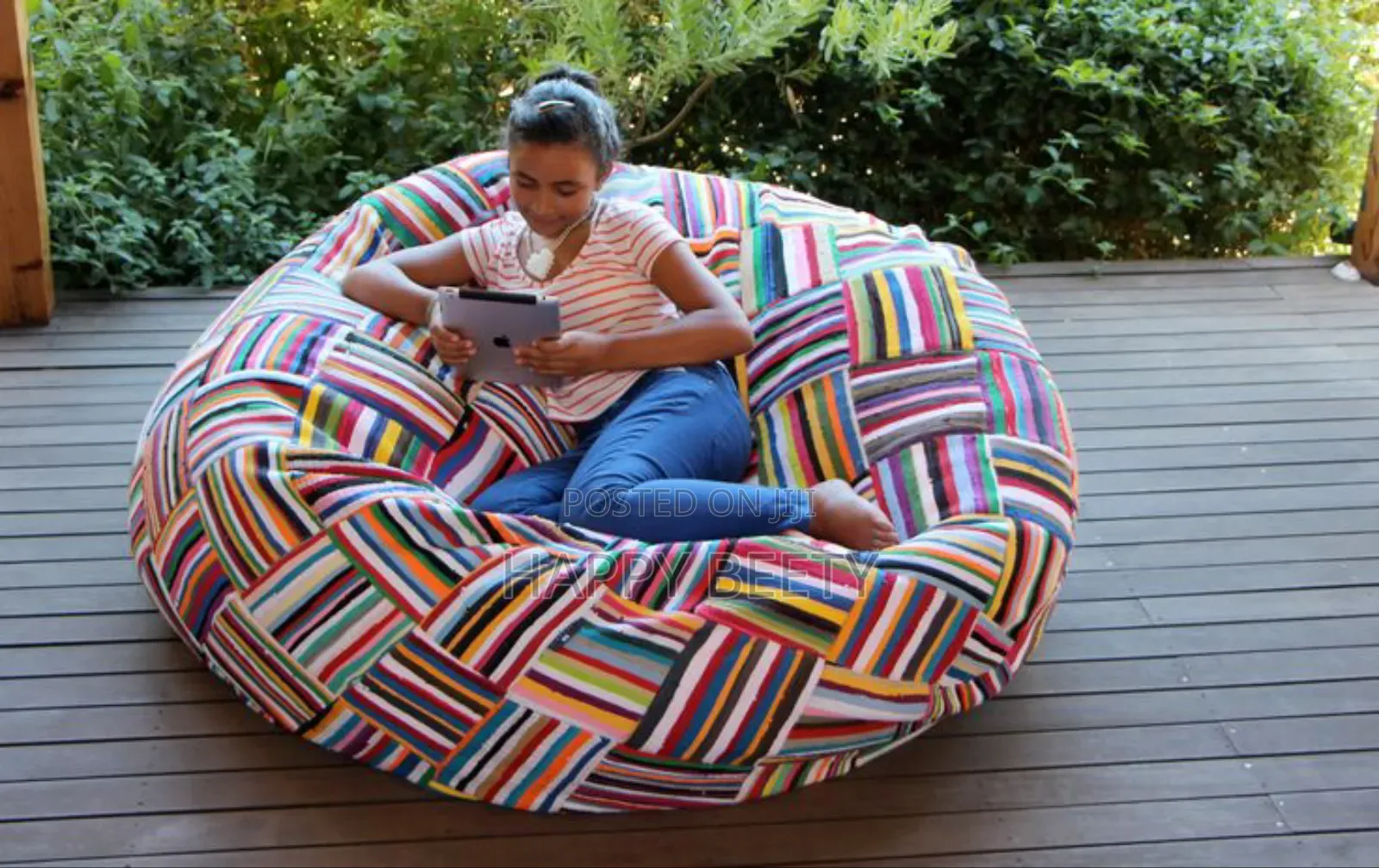 Ankara Print Beanbag Seat