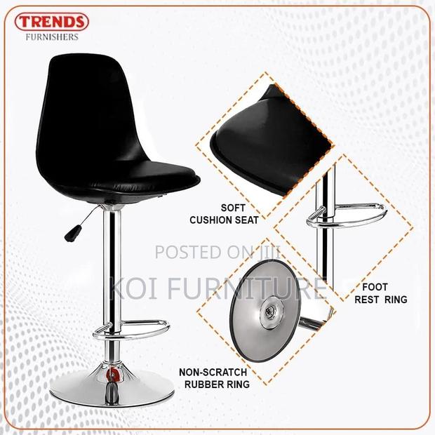 Barstools; Upholstered Leather 360 Swivel Barstools - thumbnail 3