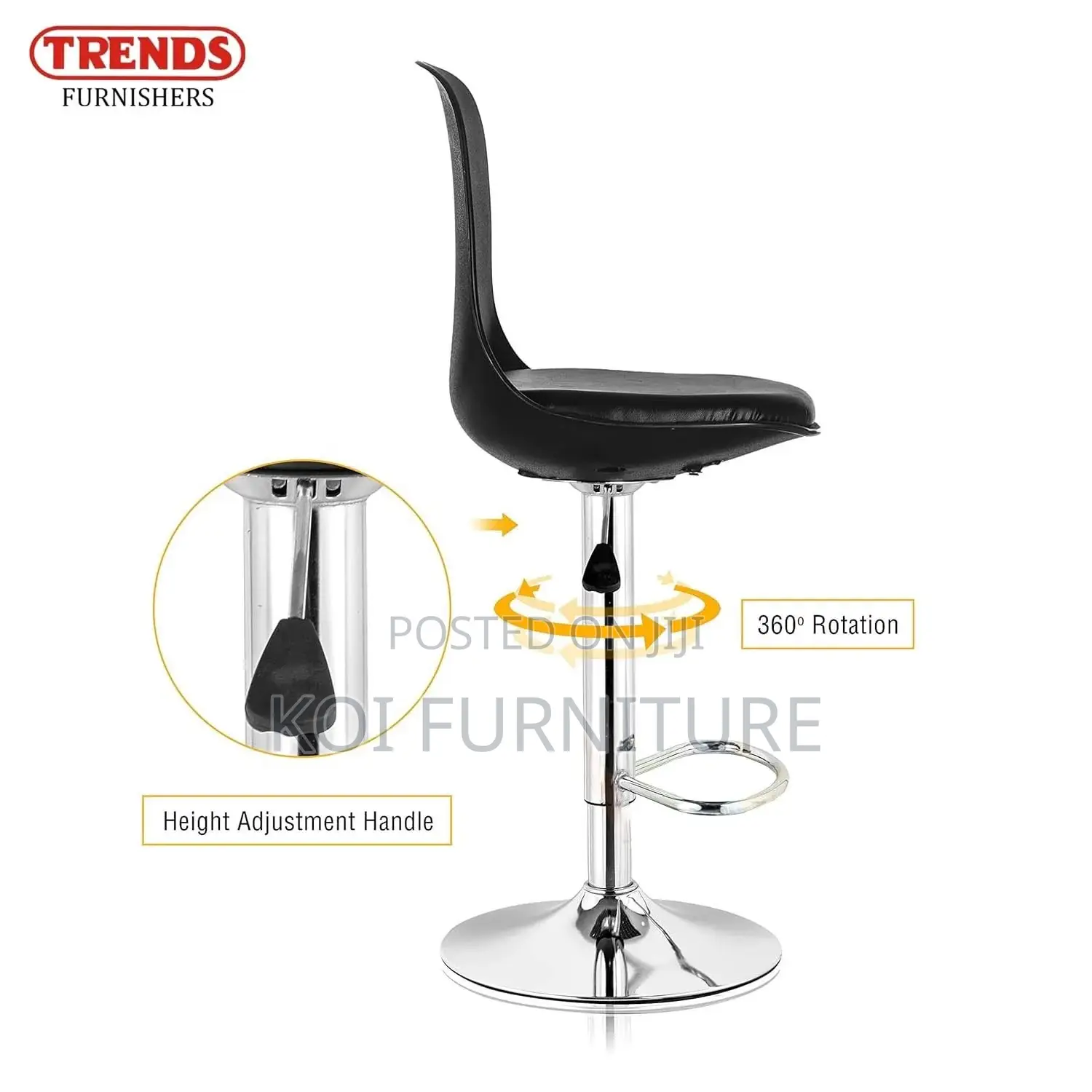 Barstools; Upholstered Leather 360 Swivel Barstools