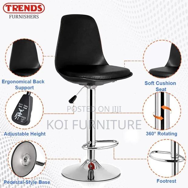 Barstools; Upholstered Leather 360 Swivel Barstools - thumbnail 8