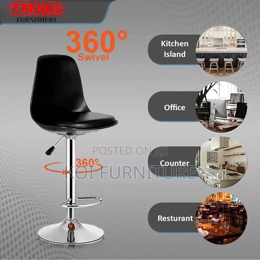 Barstools; Upholstered Leather 360 Swivel Barstools